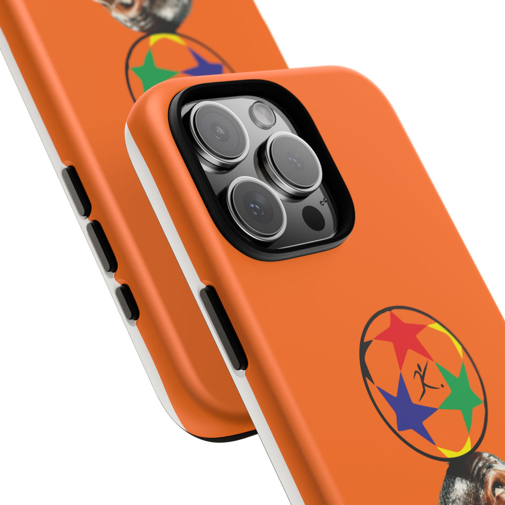 Soccer Legend Tough Phone Case — Orange Star Ball Design