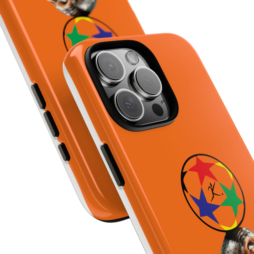 Soccer Legend Tough Phone Case — Orange Star Ball Design